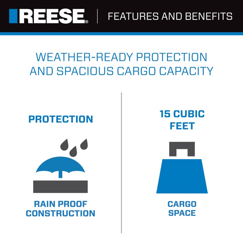 Reese Explore 63604 Amigo Hitch Mount Cargo Carrier Bag, 59 Inch x 18.5 Inch x 24 Inch, Rainproof, Fit On A Most Full-Size Hitch Mounted Cargo Carriers. - Image 4